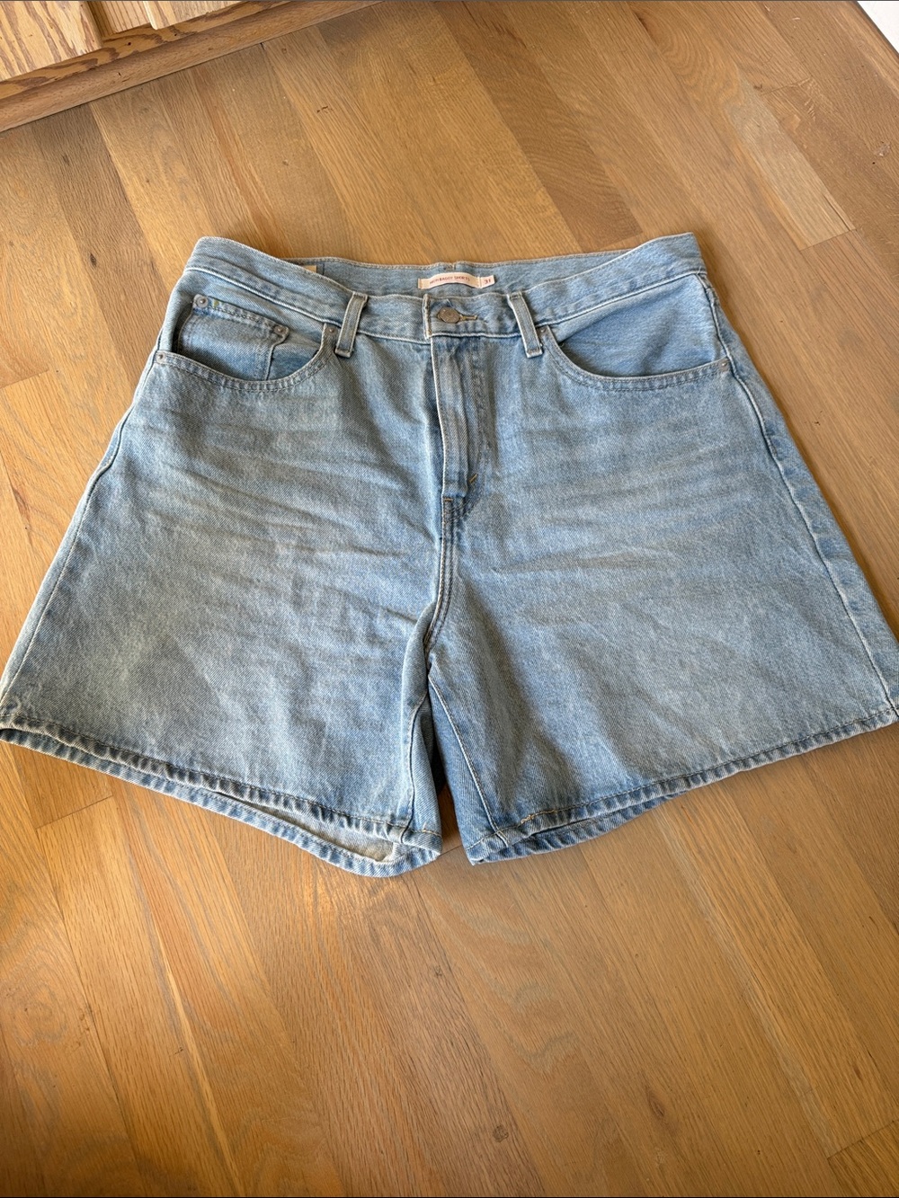 Levi's Light Blue High-Rise Denim Shorts